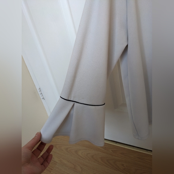 Women's Long Sleeve White Blouse - Picture 7 of 9